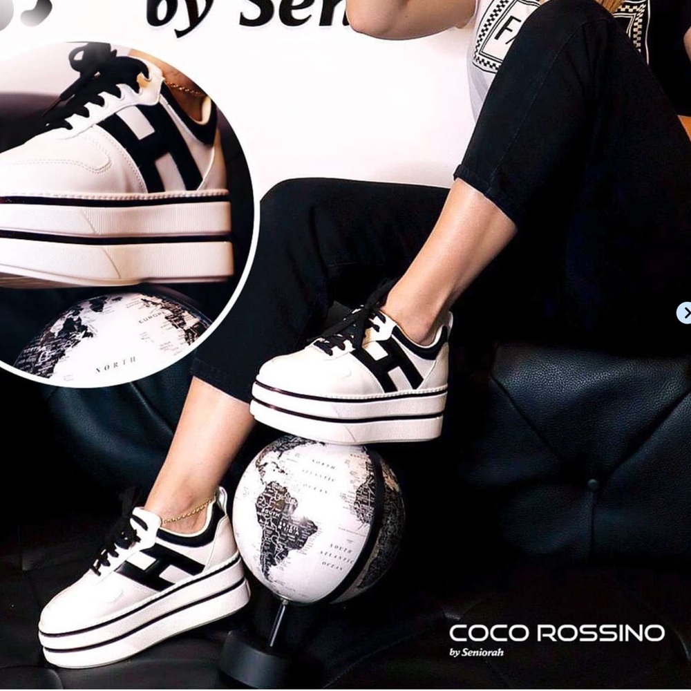 Coco Rossino Silver and Black Platform Sneakers - Picture 12 of 13